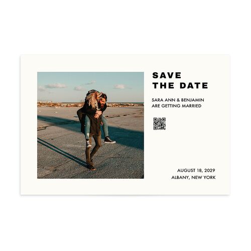 Cinematic Love Story Save the Date Postcards Pure White