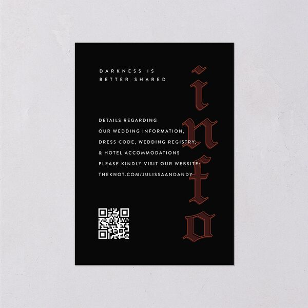 Editorial Gothic Till Death Wedding Enclosure Cards Charcoal Signature Standard
