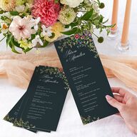 Opulent Garden Foil Wedding Programs Gold Dark Emerald Signature