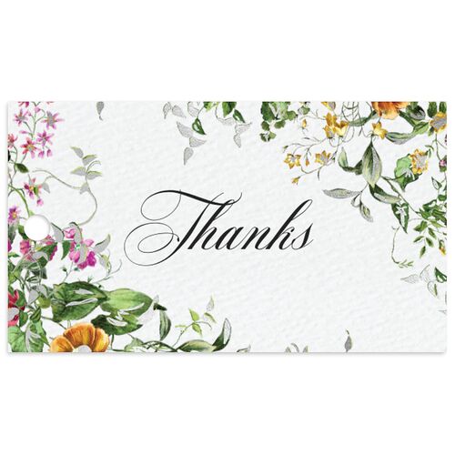 Opulent Garden Foil Favor Gift Tags Silver Solar Power Signature