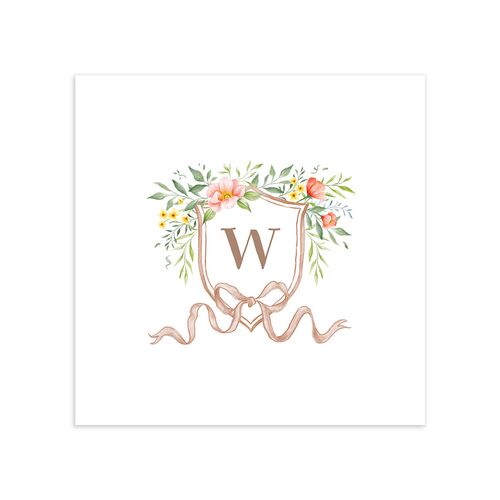 Countryside Crest Cocktail Napkins Mocha Napkin Uncoined