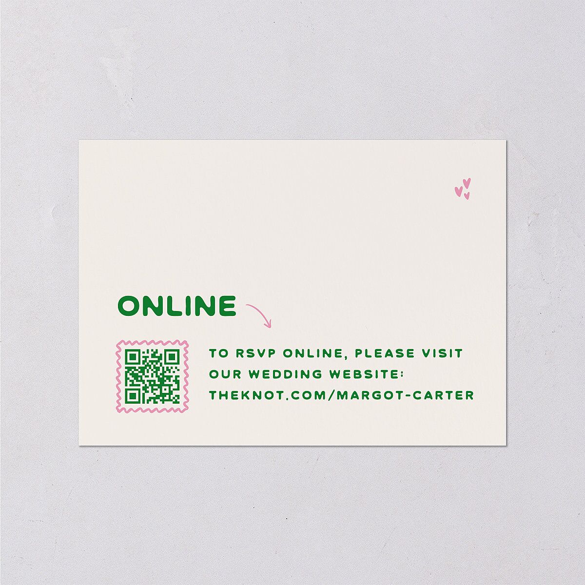 Whimsically Retro Handwritten Note Wedding Response Cards Kelly Green Signature Standard