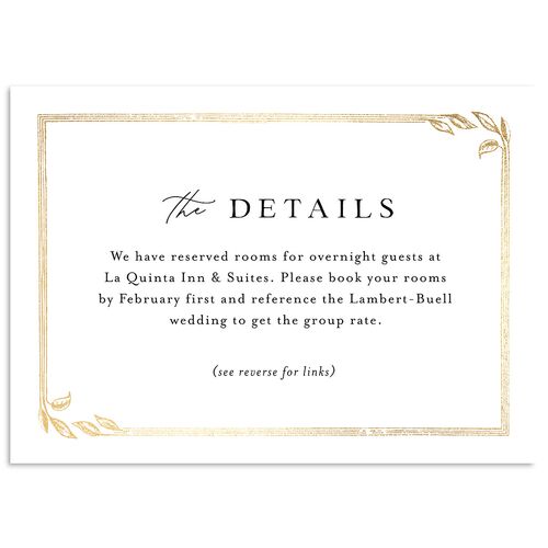 Heirloom Botanical Foil Wedding Event Detail Cards Gold Midnight Signature Standard