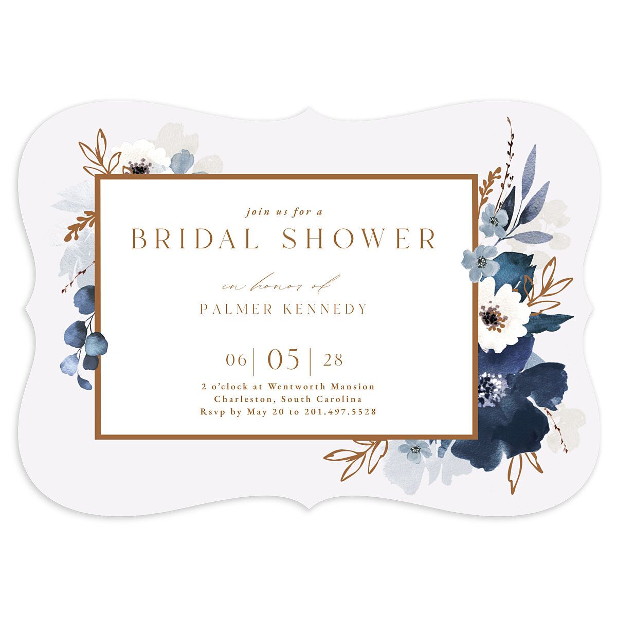 Gilded Blooms Bridal Shower Invitations