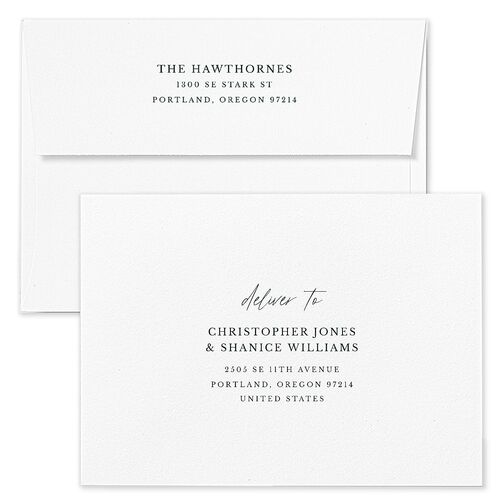 Holiday Eucalyptus Holiday Card Envelopes Blue Dark Green Both Recipient and Return Addresses Standard Signature