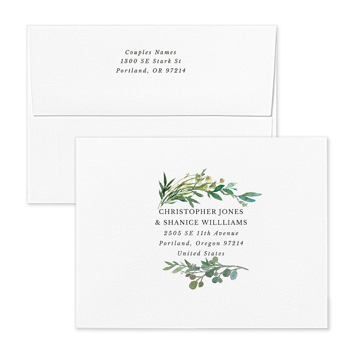 Leafy Hoops Save the Date Magnet Envelopes