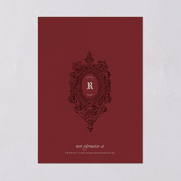 Gothic Medieval Arch Wedding Invitations Burgundy Signature Blank No Standard