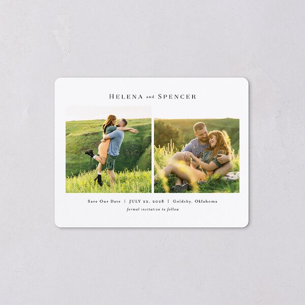 Rustic Butterflies Save The Date Magnets Pure White Magnet Paper