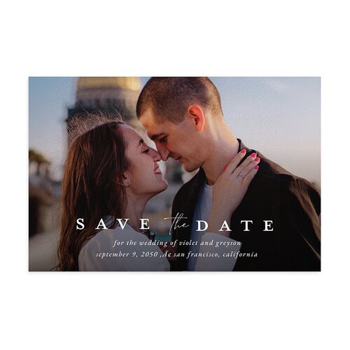 Ethereal Floral Save the Date Postcards Sheer Lilac