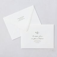 Vintage Botanical Sketch Bridal Shower Invitation Euro Envelopes White Dark Camo Both Recipient and Return Addresses Luxe Signature