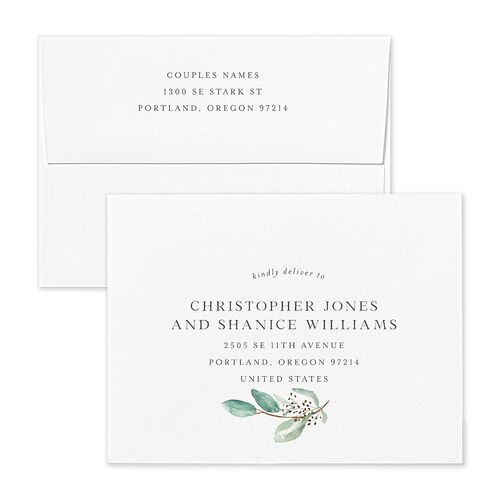 Lush Greenery Save the Date Magnet Envelopes Kraft Peony Return Address Signature Standard