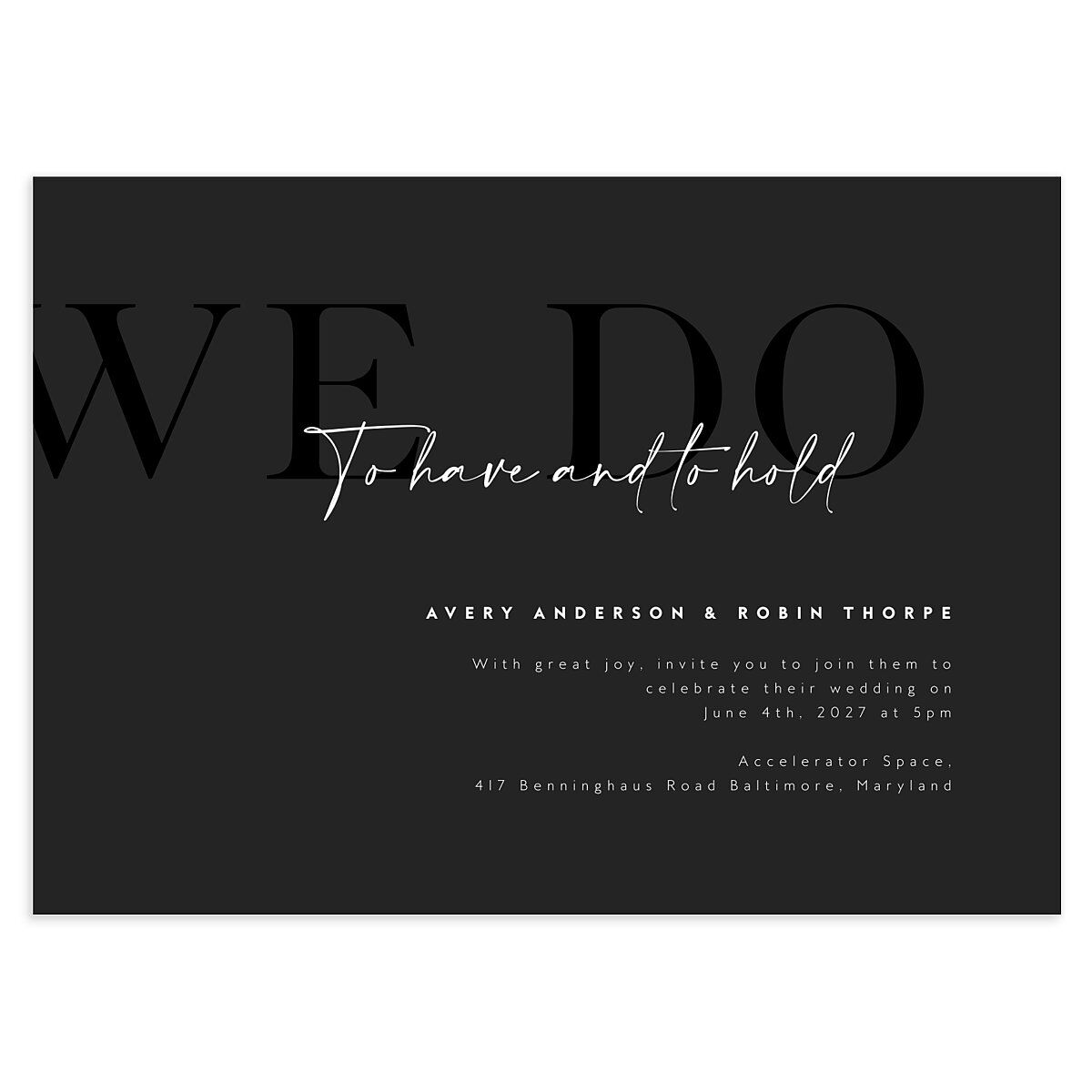 Modern Vow Wedding Invitations