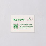 Whimsically Retro Handwritten Note QR Code RSVP Cards Kelly Green Signature Standard
