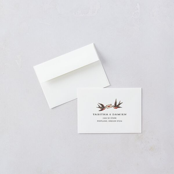 Til Death Tattoos Wedding Response Cards Linen Signature Standard