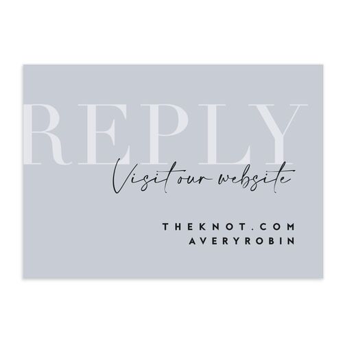Modern Vow URL RSVP Cards Slate Signature Standard