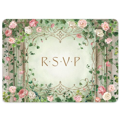 Fairytale Garden Wedding Response Cards Sage Signature Rounded