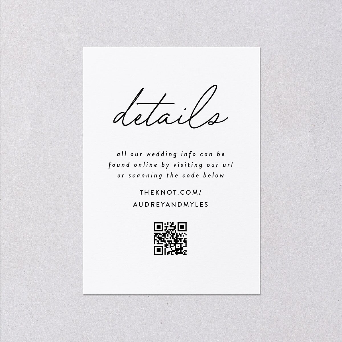 Elegant Heart Wedding Event Detail Cards Pure White Signature Standard