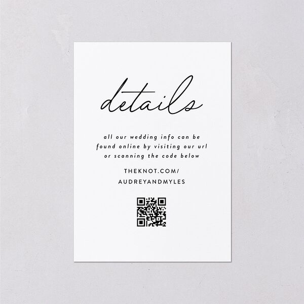 Elegant Heart Wedding Event Detail Cards Pure White Signature Standard