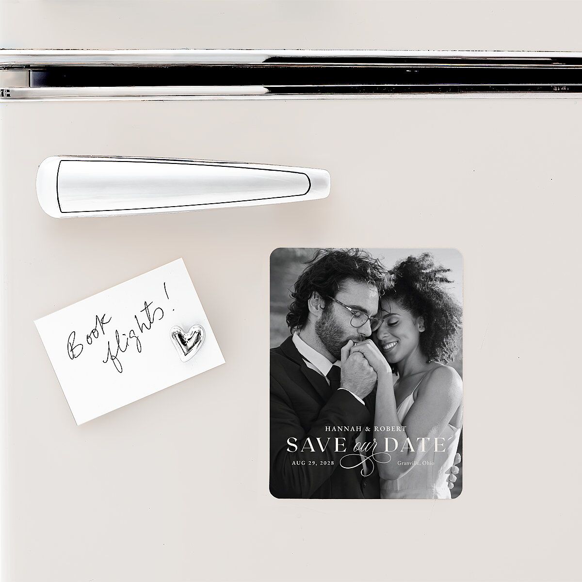 Antique Scallop Frame Save The Date Magnets Linen Magnet Paper