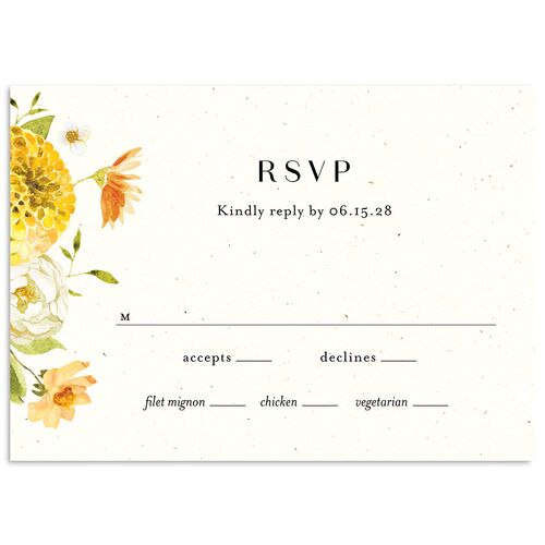 Blooming Dahlias Wedding Response Cards Regency Blue Signature Standard