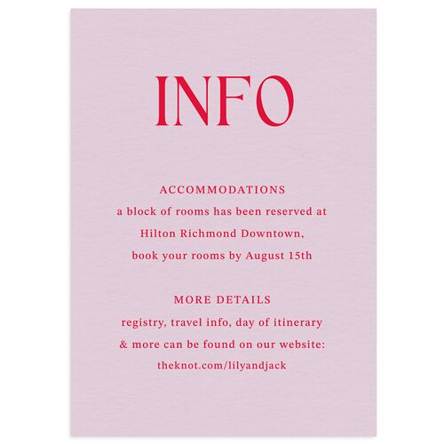 Elegant Minimalist Wedding Enclosure Cards Sheer Lilac Signature Standard