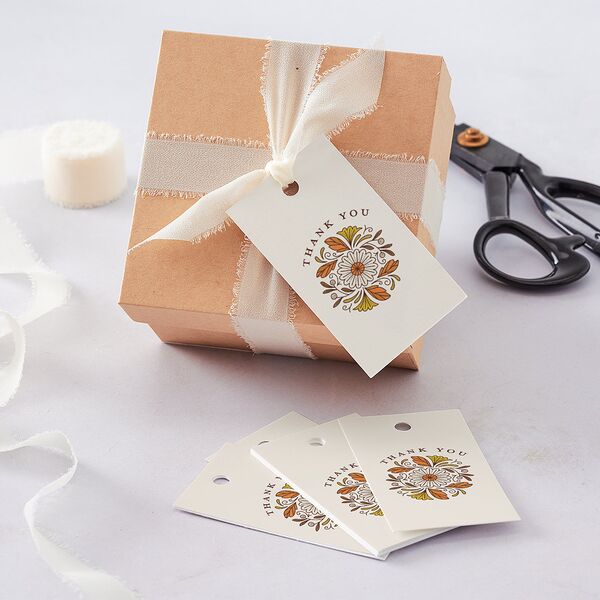 Intricate Vintage Favor Gift Tags Tan Signature