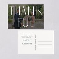 Elegant Nouveau Thank You Postcards Dark Emerald