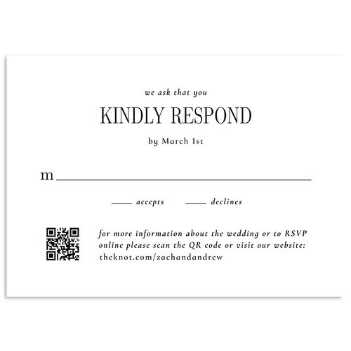 Minimal Arched Photo Wedding Response Cards Midnight Signature Standard