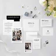 Photo Elopement Wedding Invitations Pure White Signature Blank No Standard