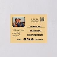 Retro Destination Postcard Inspired Save the Date Petite Cards Red Clay Signature smooth Blank No Standard