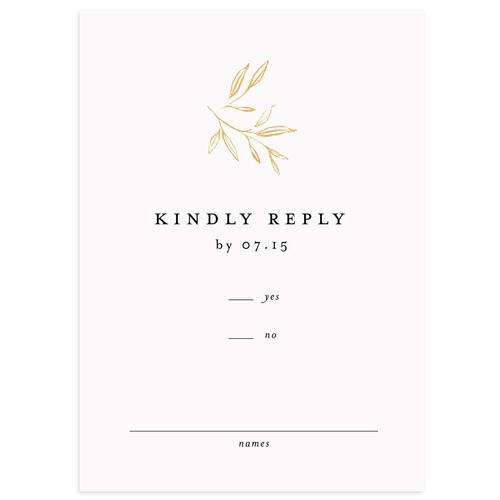 Shining Sprig Wedding Response Cards Gold Licorice Signature Standard