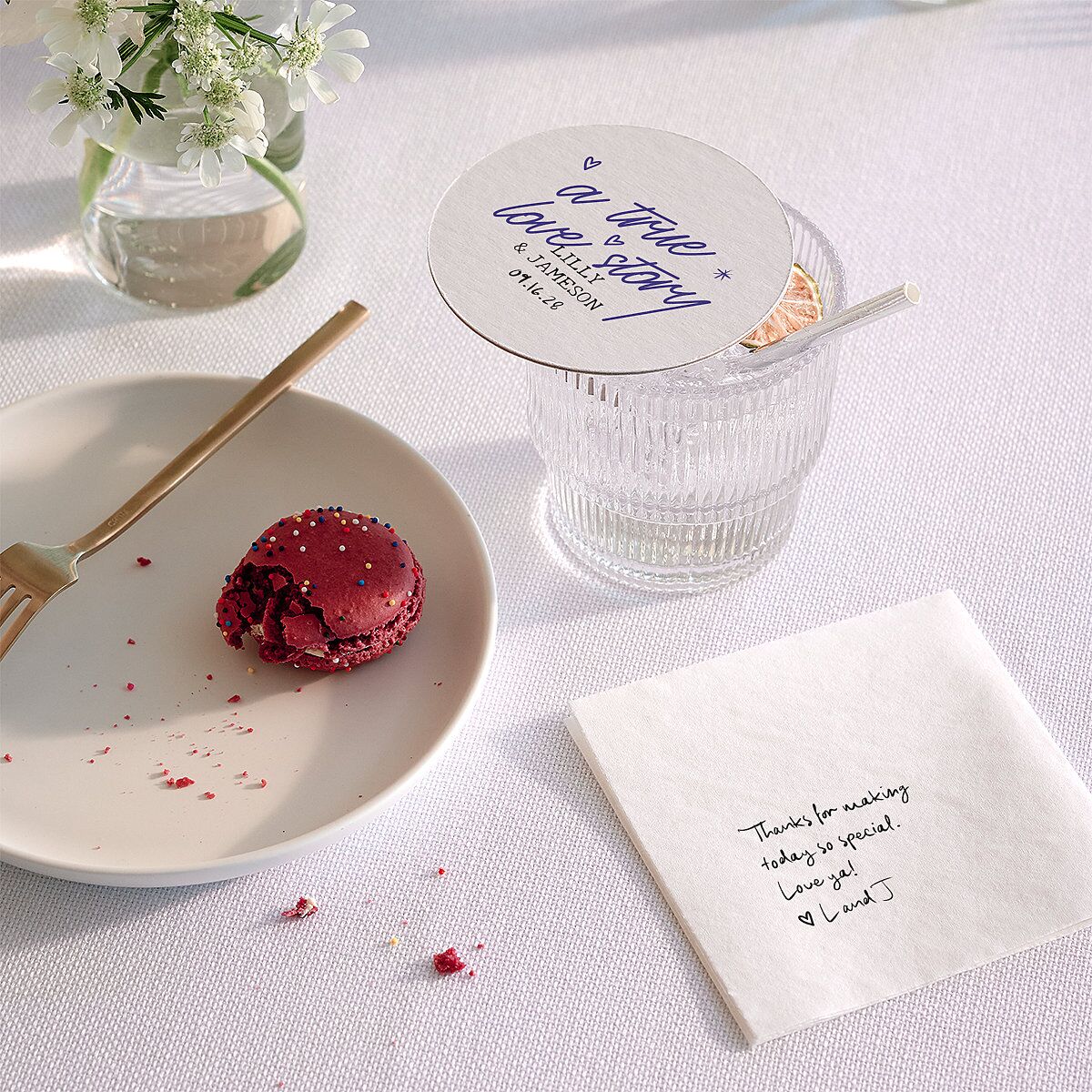 Mood Board Coasters Sapphire Cardboard Circle