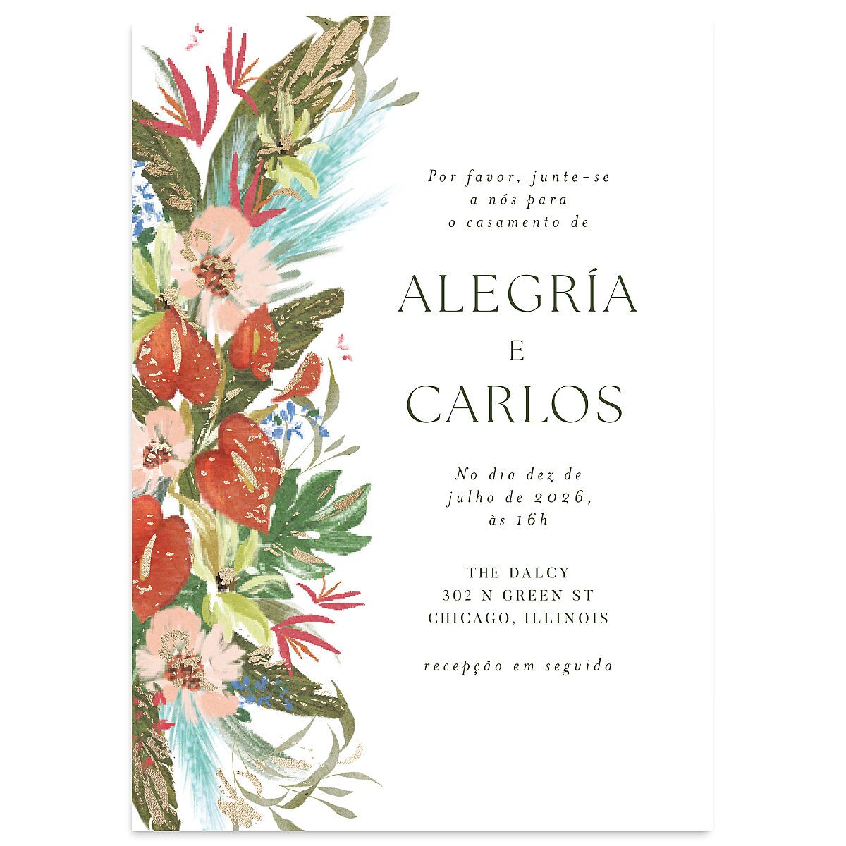 Flores Tropicais Wedding Invitations