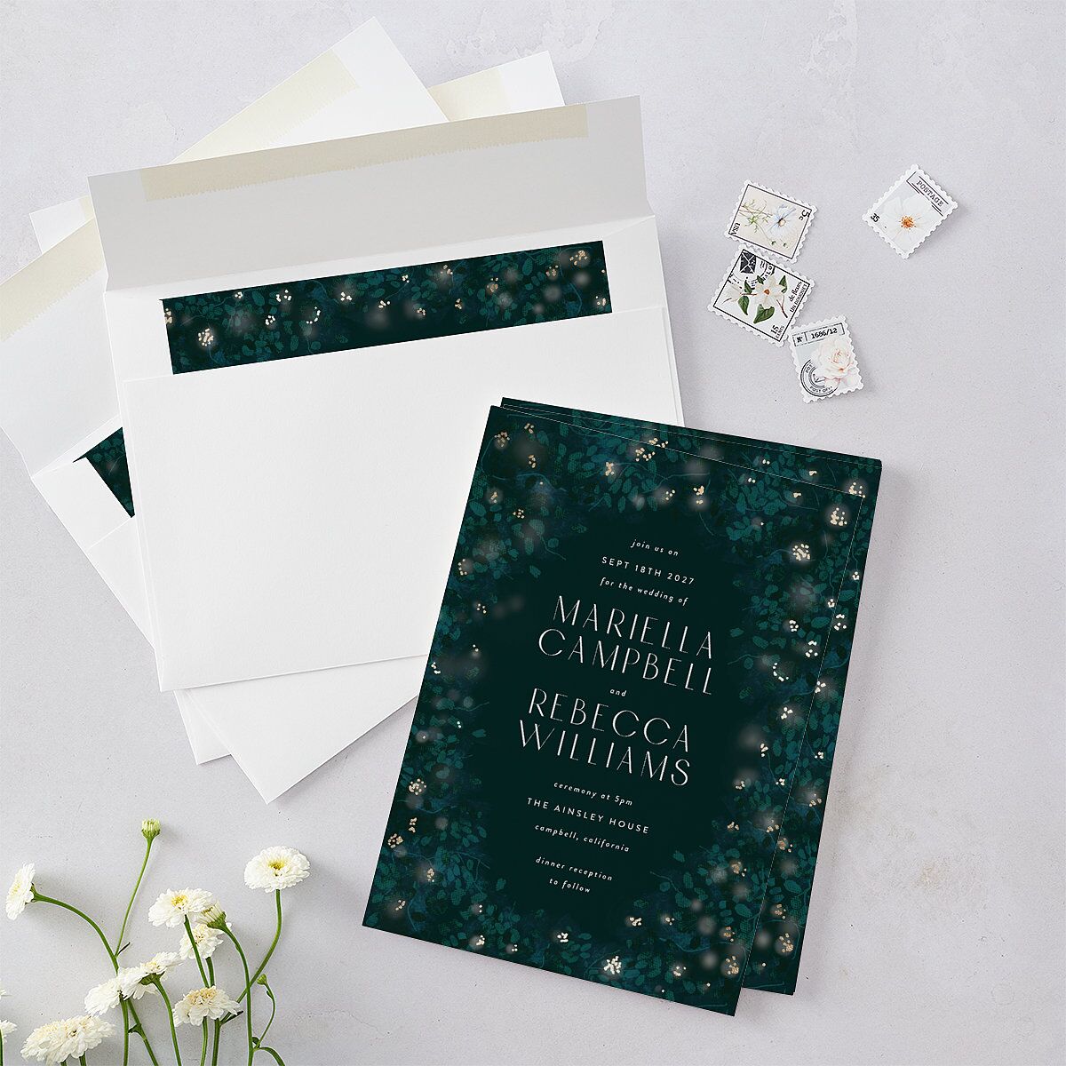 Moonlit Garden Wedding Invitations — view 4