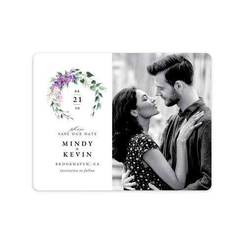 Romantic Wisteria Save The Date Magnets Purple Petal Magnet Paper