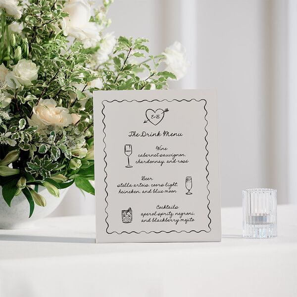 Vintage Lovebird Banner Bar Bended Tabletop Sign X-small Linen Standard Plastic XS Tabletop Bar