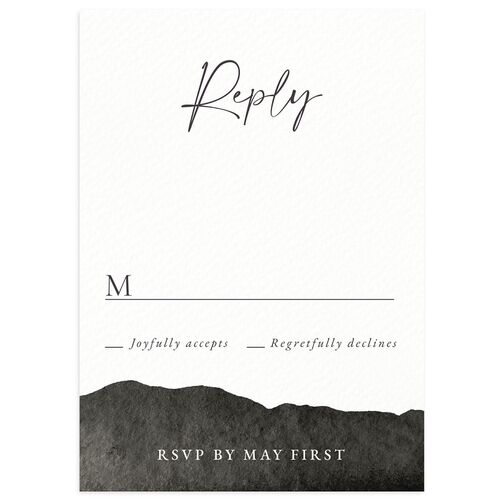 Layered Watercolor Wedding Response Cards Charcoal Signature Standard