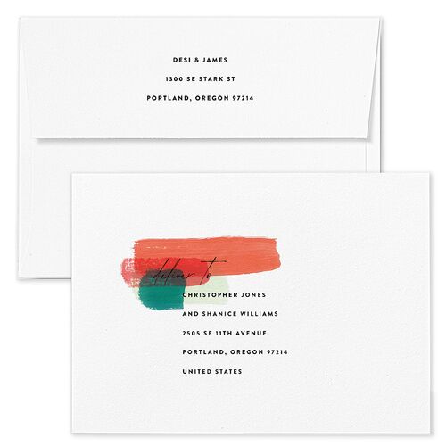 Painted Holiday Holiday Card Envelopes Blue Deep Lake Both Recipient and Return Addresses Standard Signature