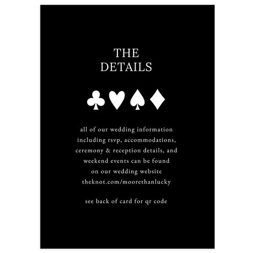 Las Vegas Playing Card Wedding Event Detail Cards Licorice Signature Standard