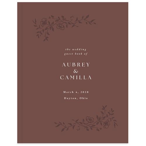 Gilded Branches Guest Books Merlot