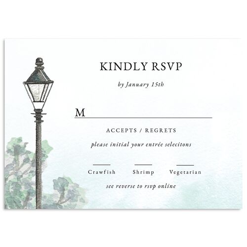 New Orleans Wedding Response Cards Dark Night Signature Standard