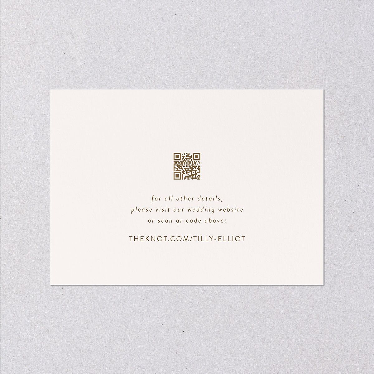 Photo Elopement Wedding Enclosure Cards Linen Signature Standard