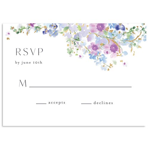 Pastel Flower Arch Foil Wedding Response Cards Gold Ocean Signature Standard