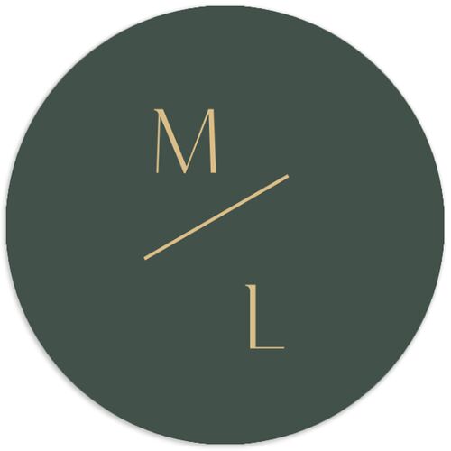Gilded Sprigs Wedding Stickers Dark Emerald Circle