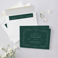 Antique Fairytale Rehearsal Dinner Invitations Dark Emerald Signature Blank Standard