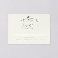 Dainty Fairytale Greenery Wedding Response Cards Hunter Green Signature
