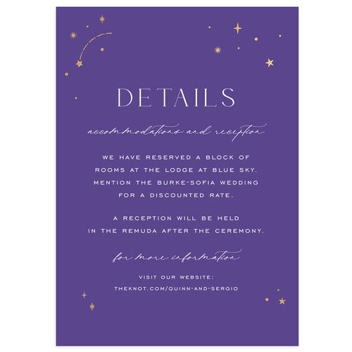 Celestial Arch Wedding Enclosure Cards Gold Jewel Purple Signature Standard