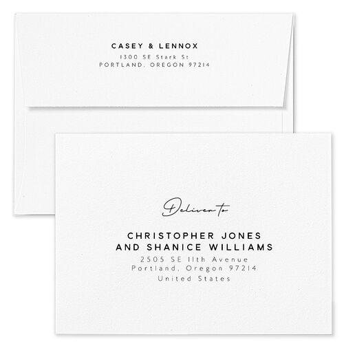 Modern Photograph Rehearsal Dinner Invitation Envelopes Kraft Champagne Both Recipient and Return Addresses Signature Standard