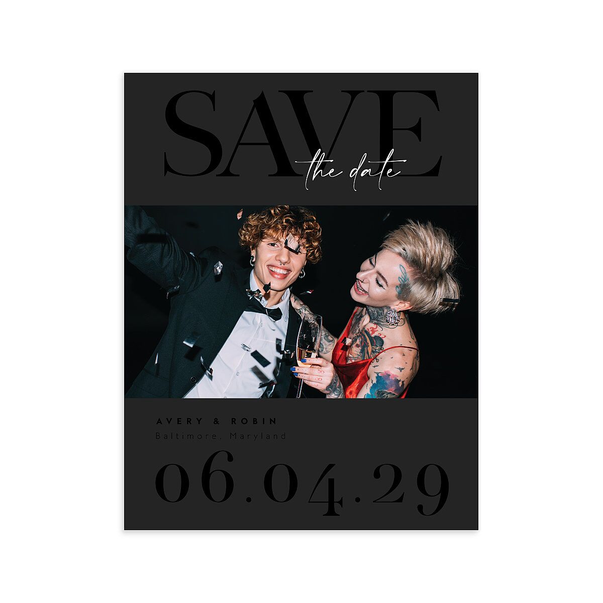 Modern Vow Save the Date Petite Cards