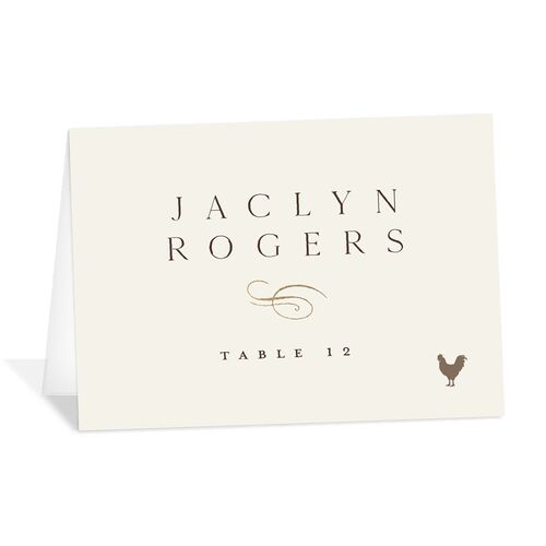 Flourishing Love Place Cards Gold Sepia Signature